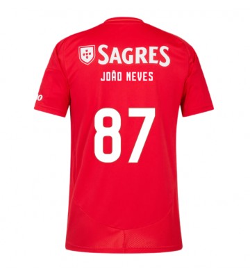 Benfica Joao Neves #87 Hemmatröja 2024-25 Kortärmad